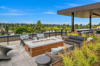 The Hemlock Rooftop Deck with Firepit